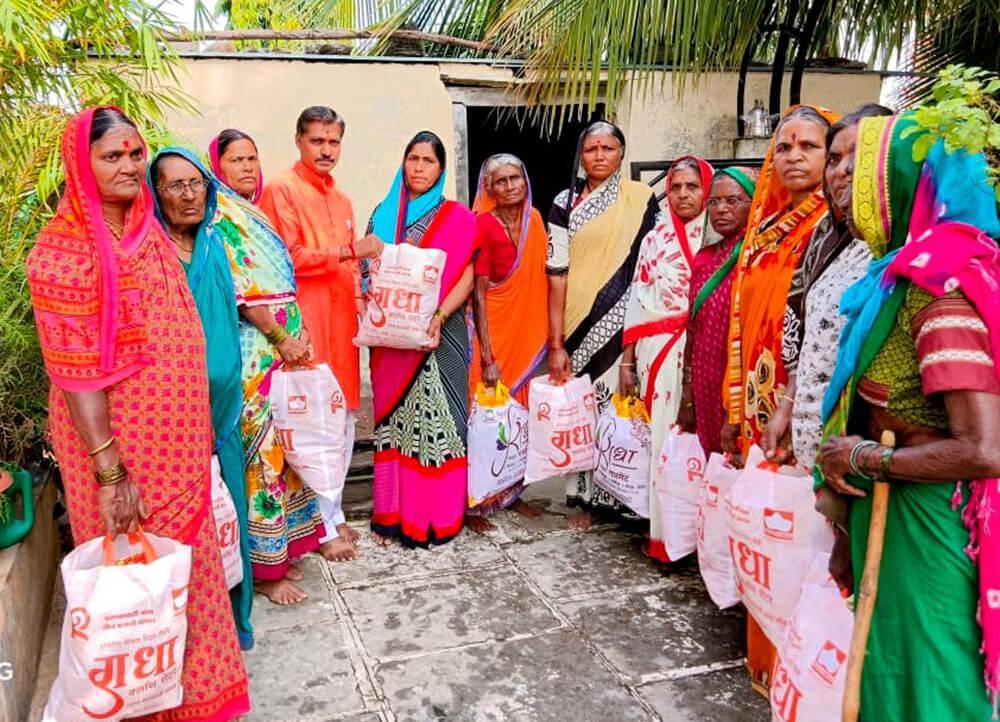 Clothes & Sweets distribution in Dharur village on occasion of Diwali